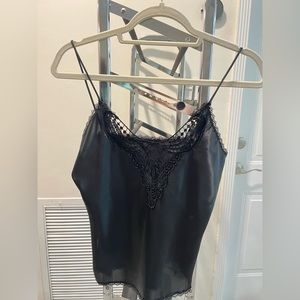 Sexy Black Satin Camisole